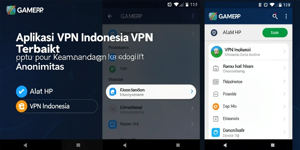 Antarmuka GAMERP yang intuitif untuk penggunaan VPN Indonesia.