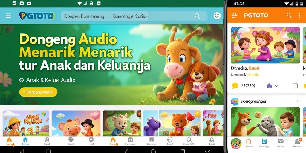 Tampilan antarmuka PGTOTO dengan berbagai pilihan dongeng audio.