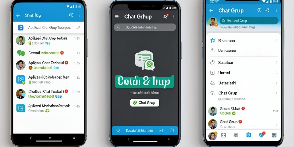 Tampilan antarmuka aplikasi SD107 yang sederhana dan fungsional untuk Chat Grup.